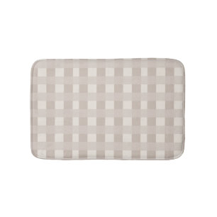 Minimaal beige schaakbordpatroon badmat