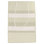 Minimaal beige wit geometrisch patroon medium cadeauzakje (Voorkant)
