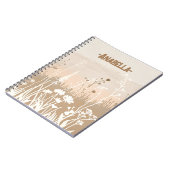 Minimaal beige zachte herfst bloementuin notitieboek (Linkerzijde)