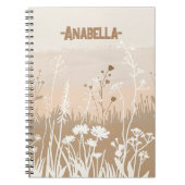 Minimaal beige zachte herfst bloementuin notitieboek (Voorkant)