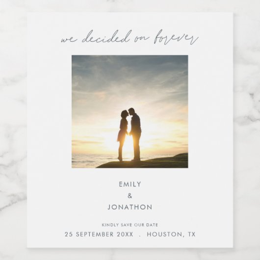 Minimaal Besloten voor eeuwig uw fotoscript Wijn Etiket (Enkel label)