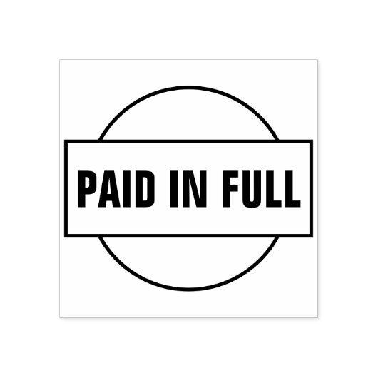 Minimaal "BETAALD IN VOLLEDIG" Rubberstempel (Afrduk)