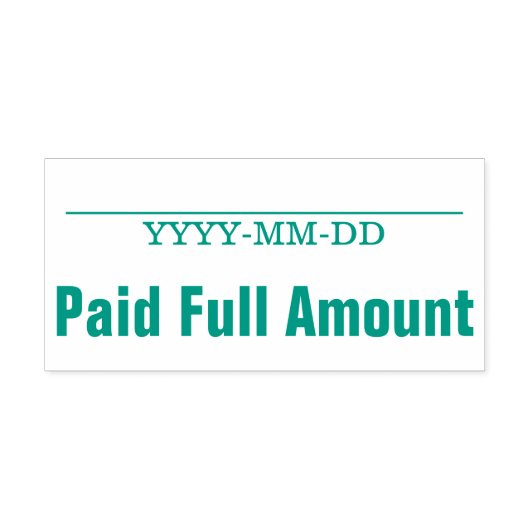 Minimaal "betaald volledig bedrag" Rubberstempel Zelfinktende Stempel (Design)