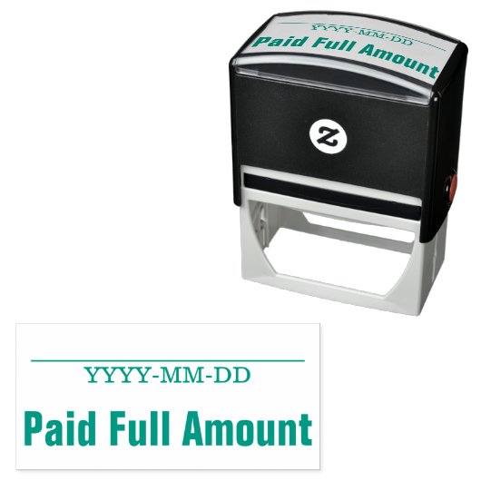 Minimaal "betaald volledig bedrag" Rubberstempel Zelfinktende Stempel (In situ)