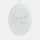 Minimaal betrokken Elegant Script Eenvoudige paren Glas Ornament (Voorkant links)