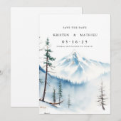 Minimaal bewerkbare berg save the date (Voorkant / Achterkant)