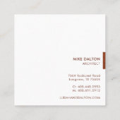 Minimaal, bijtend, modern, Houtkorenmonogram Vierkante Visitekaartje (Achterkant)