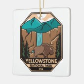 Minimaal bionretro van Yellowstone National Park Keramisch Ornament (Links)