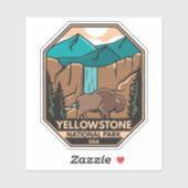 Minimaal bionretro van Yellowstone National Park Sticker (Vel)