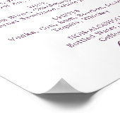 Minimaal blad | Aubergine Bruiloft Drinken Menu Poster (Hoek)