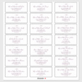 Minimaal blad | Aubergine Guest Adresetiketten Sticker (Vel)