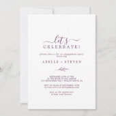 Minimaal blad | Aubergine Laten we het vieren Kaart (Voorkant)