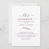 Minimaal blad | Aubergine "Laten we vieren" Kaart (Voorkant)