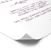 Minimaal blad | Aubergine Unplugged Ceremonie Teke Poster (Hoek)