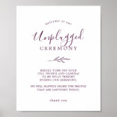 Minimaal blad | Aubergine Unplugged Ceremonie Teke Poster (Voorkant)