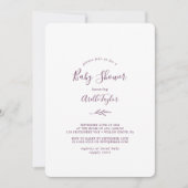 Minimaal blad | Baby shower van aubergines Kaart (Voorkant)