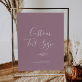 Minimaal blad | Beige aangepaste tekst teken Poster