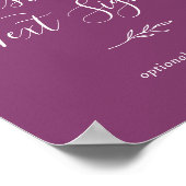 Minimaal blad | Berry Paarse aangepaste tekst teke Poster (Hoek)