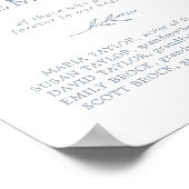 Minimaal blad | Blauwe 'In Loving Memory' herinner Poster (Hoek)
