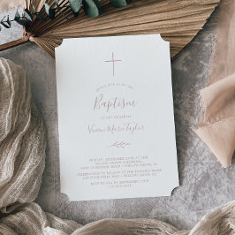 Minimaal blad | Blush Pink Baptism Kaart
