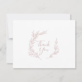 Minimaal blad | Blush Pink bedankpas Bedankkaart (Voorkant)