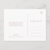Minimaal blad | Blush Pink Dank u Briefkaart (Achterkant)