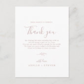 Minimaal blad | Blush Pink Dank u Receptie Kaart (Voorkant)