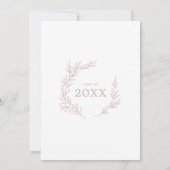 Minimaal blad | Blush Pink Graduation Party Kaart (Achterkant)