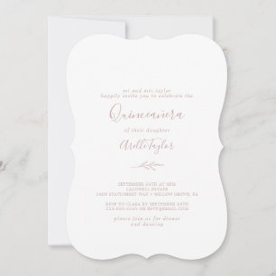 Minimaal blad Blush Pink Quinceañera Kaart