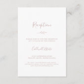Minimaal blad | Blush Pink Reception Insert Kaart (Voorkant)