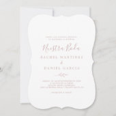 Minimaal blad | Blush Pink Spanish Nuestra Boda Kaart (Voorkant)