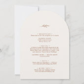 Minimaal blad | Boho Cream Arch alles in één bruil Kaart (Achterkant)