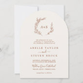 Minimaal blad | Boho Cream Arch alles in één bruil Kaart (Voorkant)