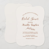 Minimaal blad | Boho Crème Bruidsfeest Uitnodiging (Voorkant / Achterkant)