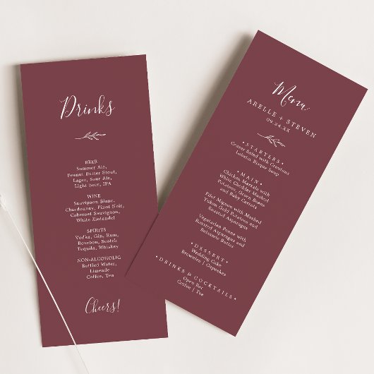 Minimaal blad | Bordeaux Diner en Drinken Menu