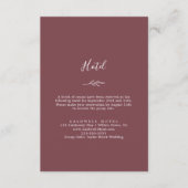 Minimaal blad | Bourgogne Paarse Hotel Informatiekaartje (Voorkant)