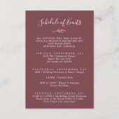 Minimaal blad | Bourgogne Weekend Evenementenschem Informatiekaartje (Voorkant)