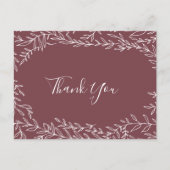 Minimaal blad | Bourgondië Dank u Briefkaart (Voorkant)