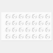 Minimaal blad | Donkergrijs monogram strijkijzer o Labels (Vel)