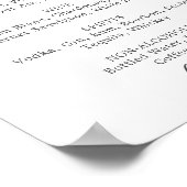 Minimaal blad | Donkergrijze huwelijksdranken menu Poster (Hoek)