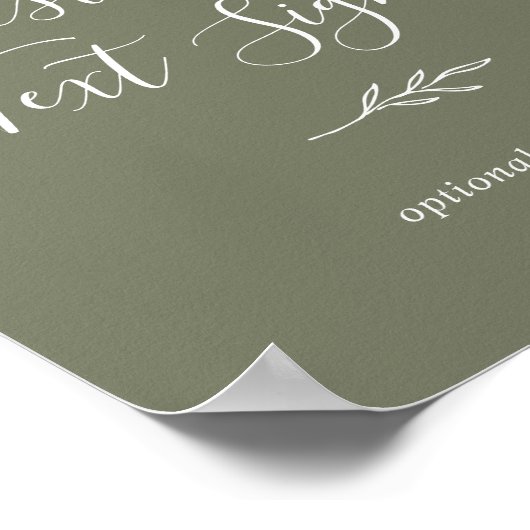 Minimaal blad | Donkergroen op maat gemaakt tekstb Poster (Hoek)