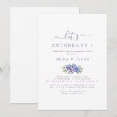 Minimaal blad | Dusty Paarse "Let's Celebrate" Kaart (Voorkant / Achterkant)