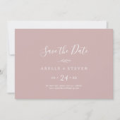 Minimaal blad | Dusty Roos horizontaal Save the Da Date (Voorkant)