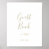 Minimaal blad | Gouden gastensignering Poster (Voorkant)