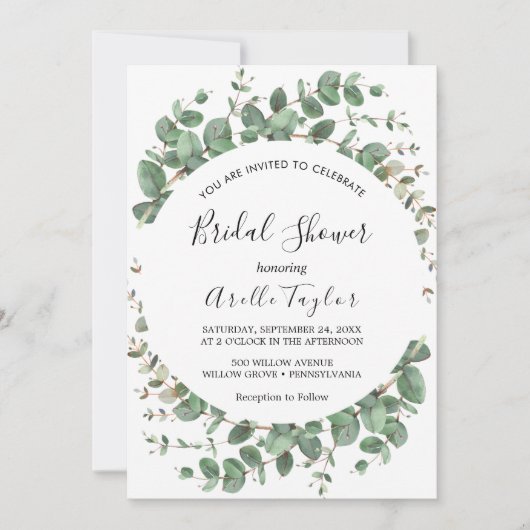 Minimaal blad | Green Flower Vrijgezellenfeest Kaart (Voorkant)