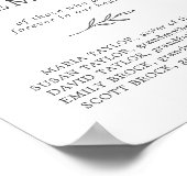 Minimaal blad | Grijze 'In Loving Memory' herinner Poster (Hoek)