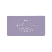 Minimaal blad | Lavendel Adresetiketten Etiket (Voorkant)