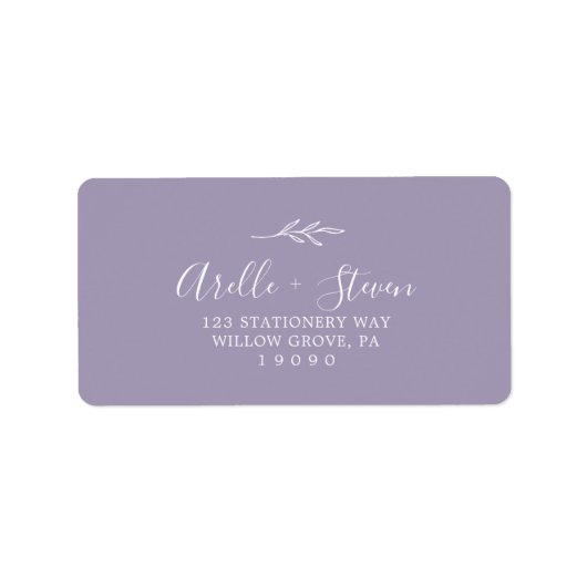 Minimaal blad | Lavendel Adresetiketten Etiket (Voorkant)