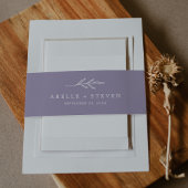 Minimaal blad | Lavendel bruiloft buik band Uitnodigingen Wikkel