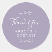 Minimaal blad | Lavendel Dank u voor Sticker (Voorkant)